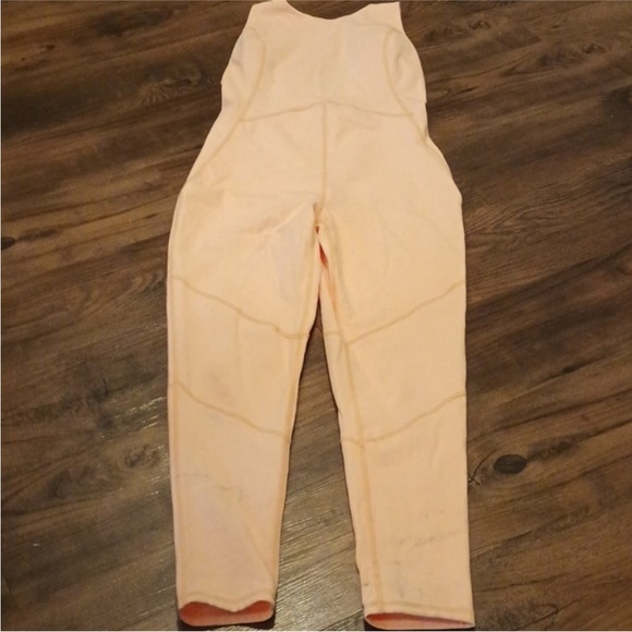 Free People Movement Pale Orange Strappy Open
Back Fitted Skinny Jumpsuit A33 - Picture 4 of 12